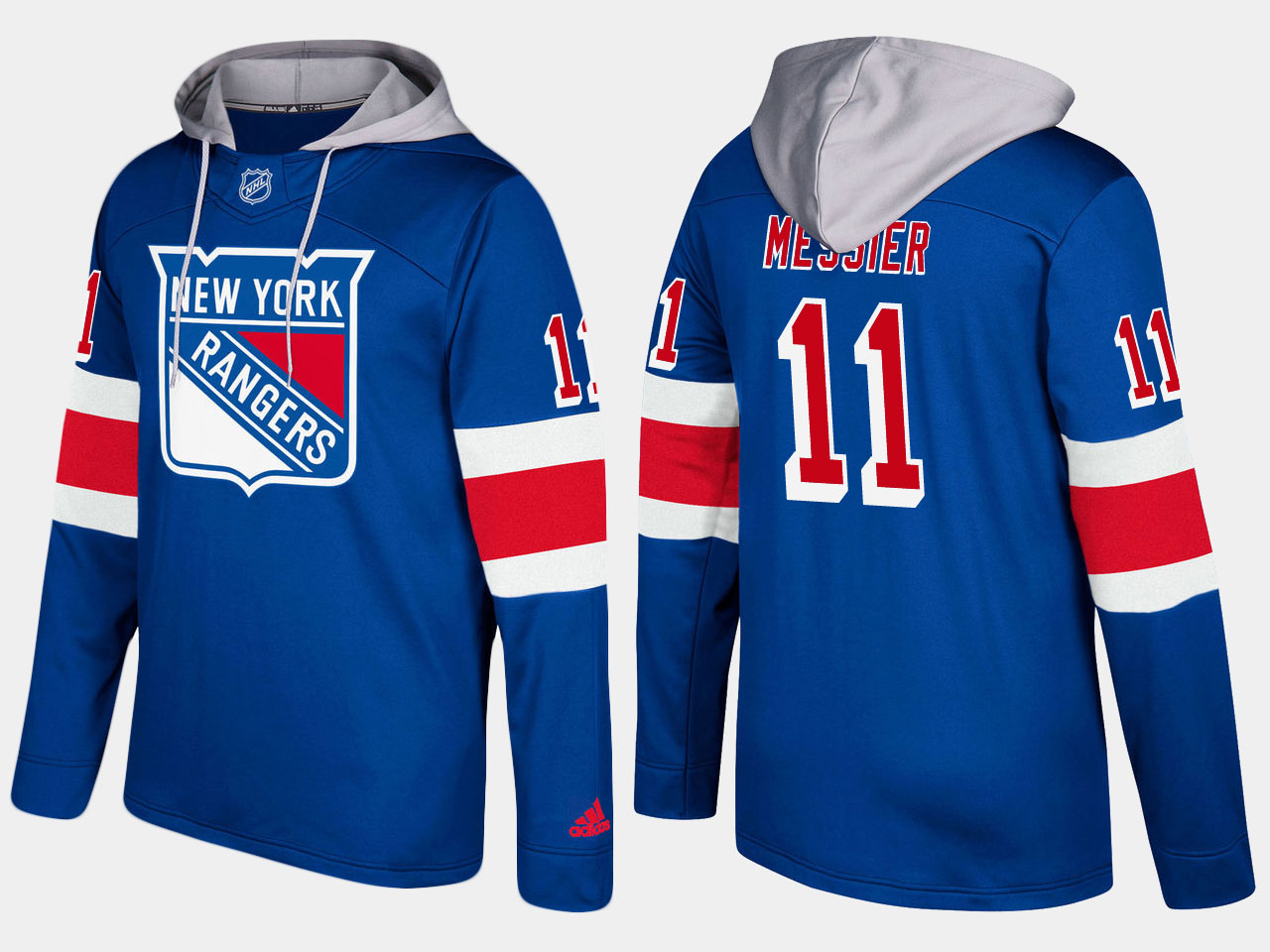 Men NHL New York rangers #11 retired mark messier blue hoodie
